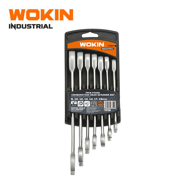 Wokin  7PCS FIXED COMBINATION GEAR SPANNER SET INDUSTRIAL 151807