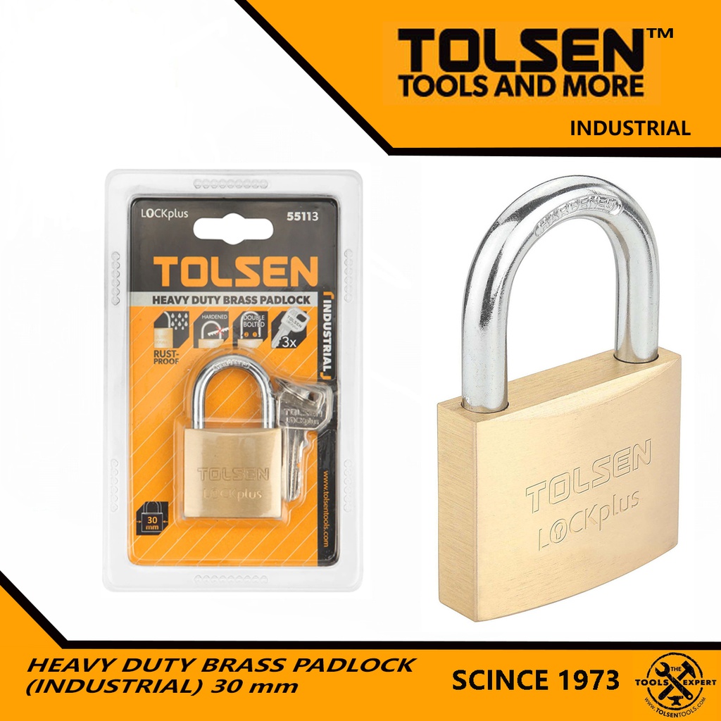 Tolsen Brass Padlock Heavy Duty Size: 50 mm 55115