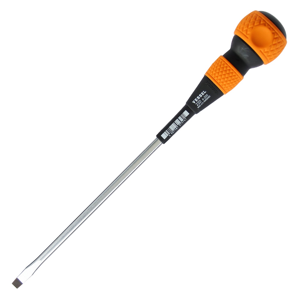 Vessel Ball-Grip Screwdriver No.220 Flat 6 x 150 Japan