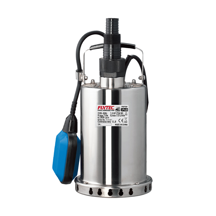 FIXTEC 220V 750W 1HP Dirty Water Pump Submersible Sewage Pump FPDP750P