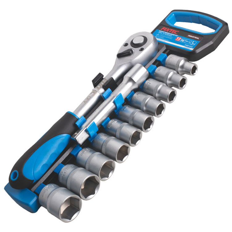 Fixtec RATCHET HANDLE WITH SOCKETS SET 1/2" 12 PCS FHST1312