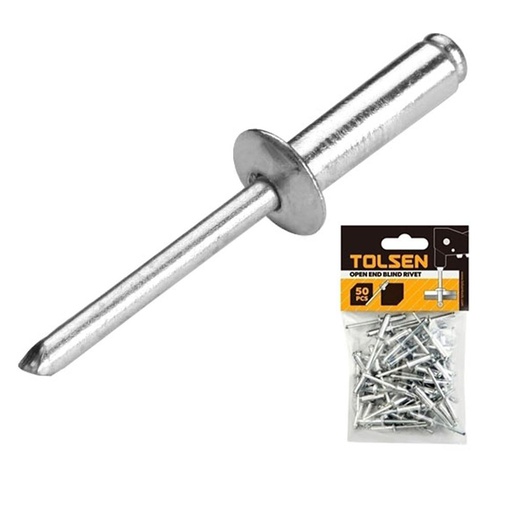 [1000084] TOLSEN 50 PCS OPEN END BLIND RIVET 3.2 × 10mm 