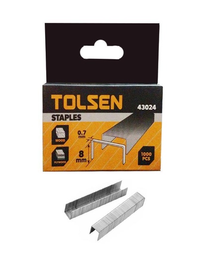 [1000089] Tolsen Heavy Duty Staple 1000pc 0.7x10mm 43025