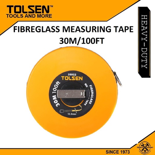 [1000136] TOLSEN 20M Fiberglass Measuring Tape with Metal Ring ABS Case 35020